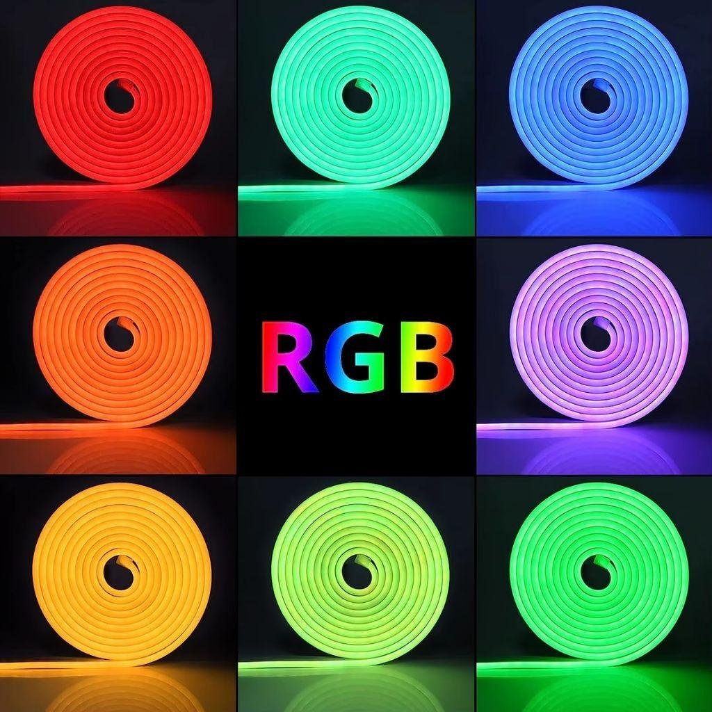 Bande LED Néon Flexible RGB 5m avec Bluetooth et USB – شريط إضاءة نيون مرن بطول 5 أمتار مع بلوتوث - الصورة 5