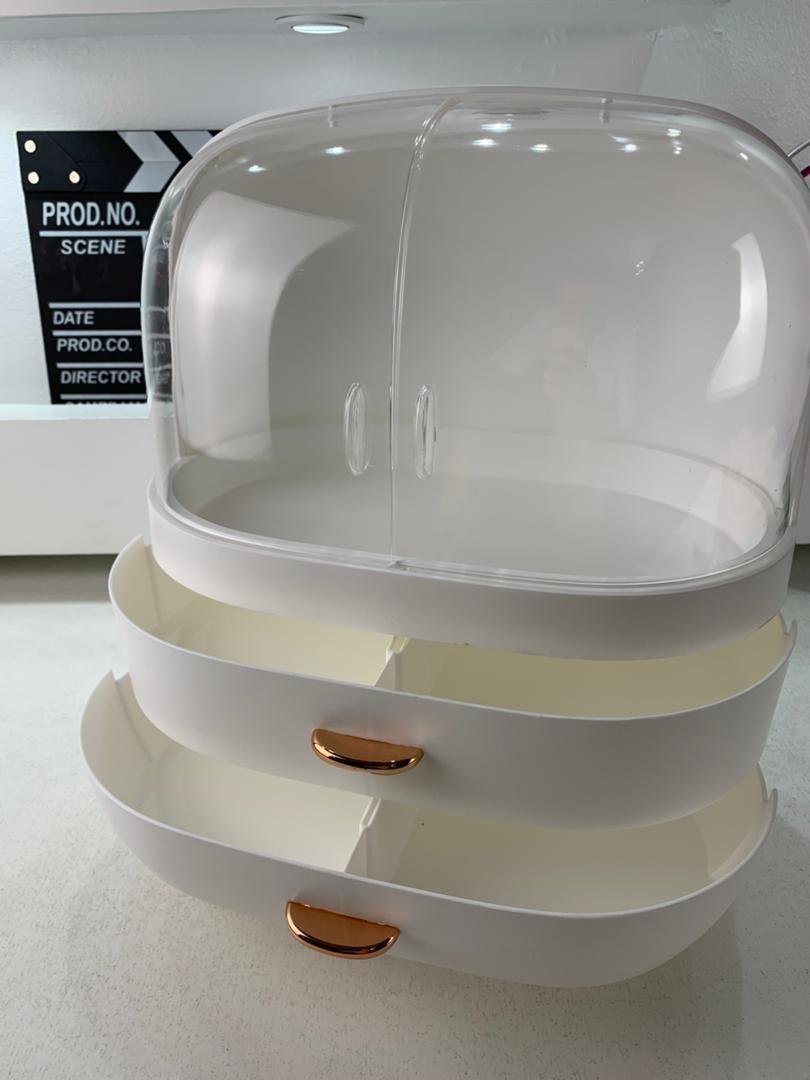 Boîte de rangement de maquillage, présentoir de rangement de cosmétiques avec tiroir - الصورة 2