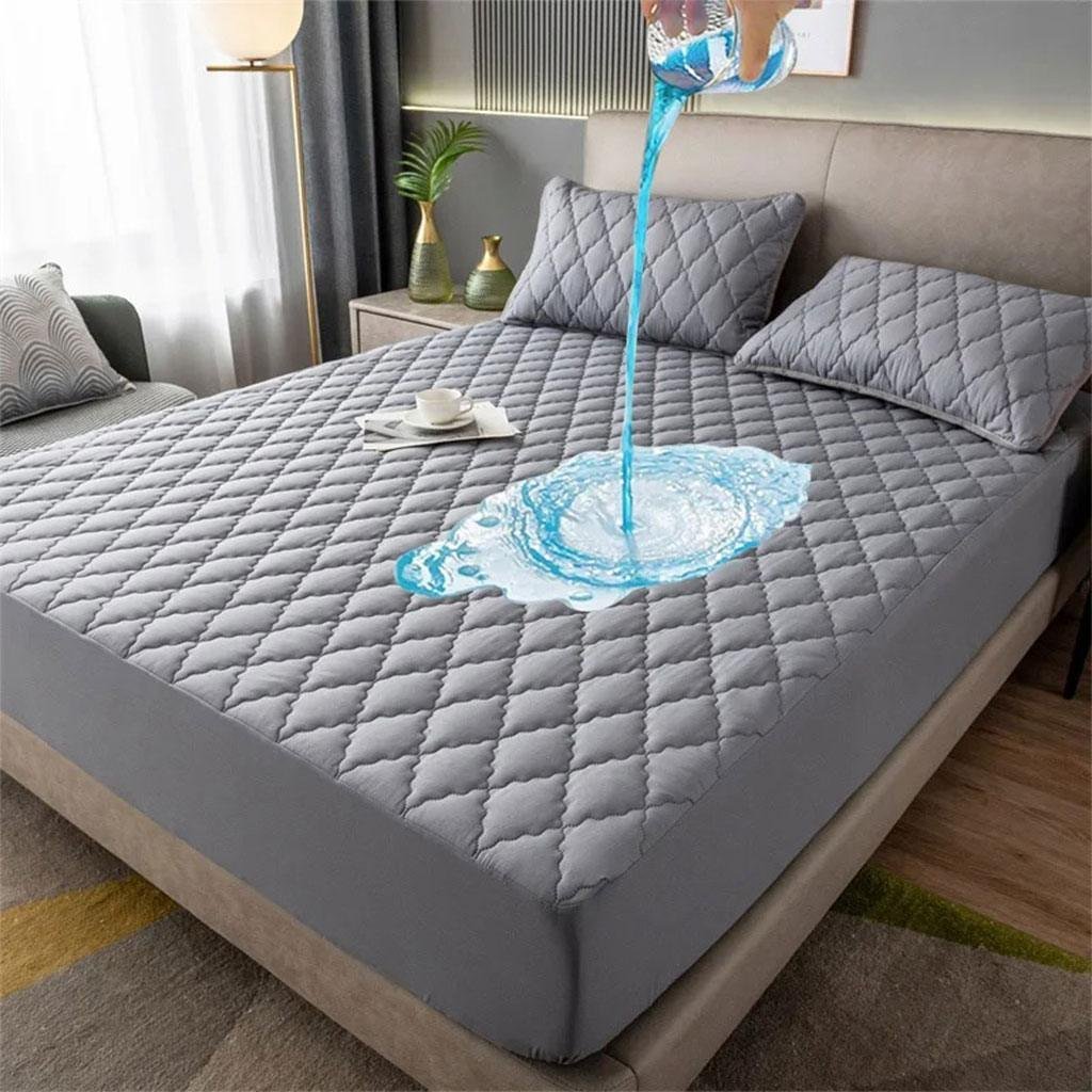 Ensemble 3Pcs Couvre-lit imperméable 2 Places Avec 2 Couvre Oreillers épais - الصورة 3