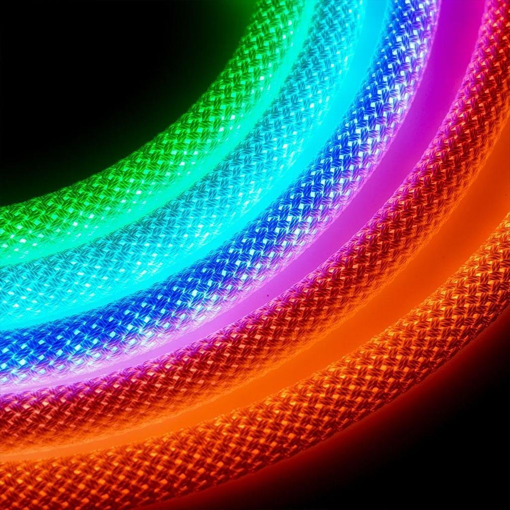 Bande LED Néon RGB motif réticulaire rond à 360 degrés flexible – شريط إضاءة ملونة - الصورة 6