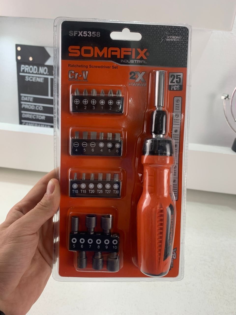 مطقم مفك براغي من 25 قطعة – Tournevis Cliquet SOMAFIX SFX5358 Coffret 25 Pièces en Acier Cr-V - الصورة 2