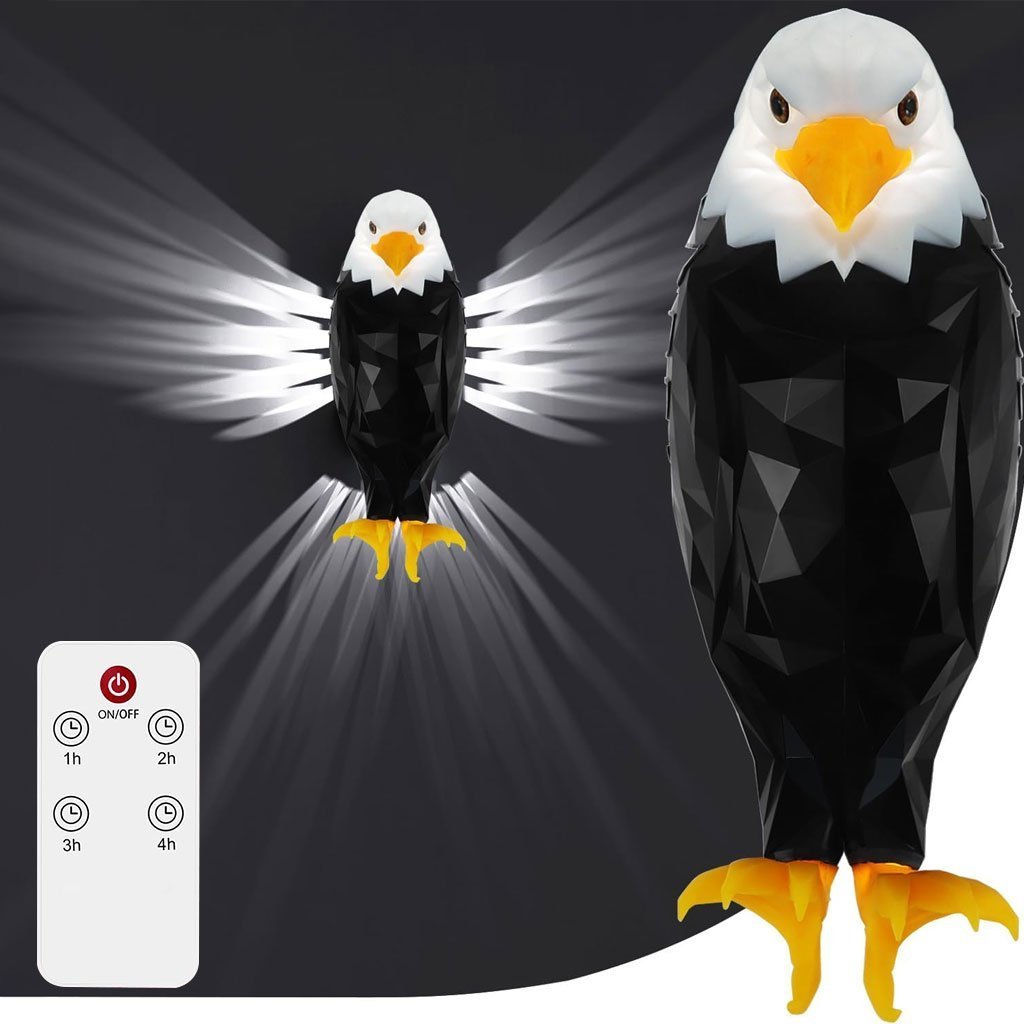 Applique murale LED en forme d’aigle à tête blanche Rechargeble avec Télécommande – مصباح ديكور على شكل نسر - الصورة 4