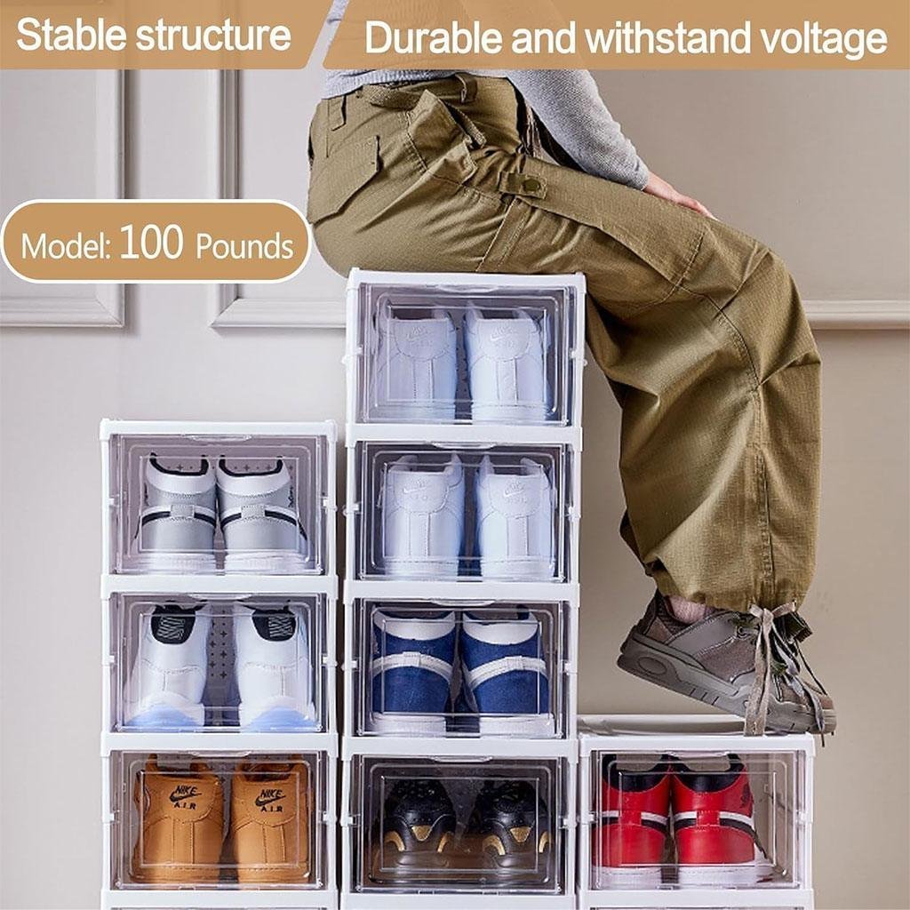 Étagère à chaussures pliable transparente à 6 niveaux facile à ranger – منظم أحذية قابل للطي وسهل التركيب - الصورة 5