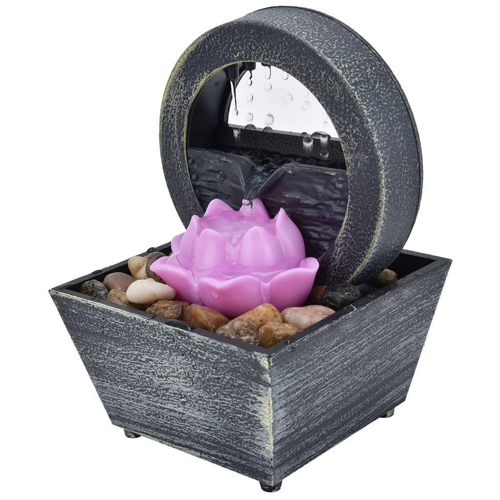 Fontaine à eau cascade avec éclairage LED pour décoration intérieure et ambiance V3 - الصورة 6