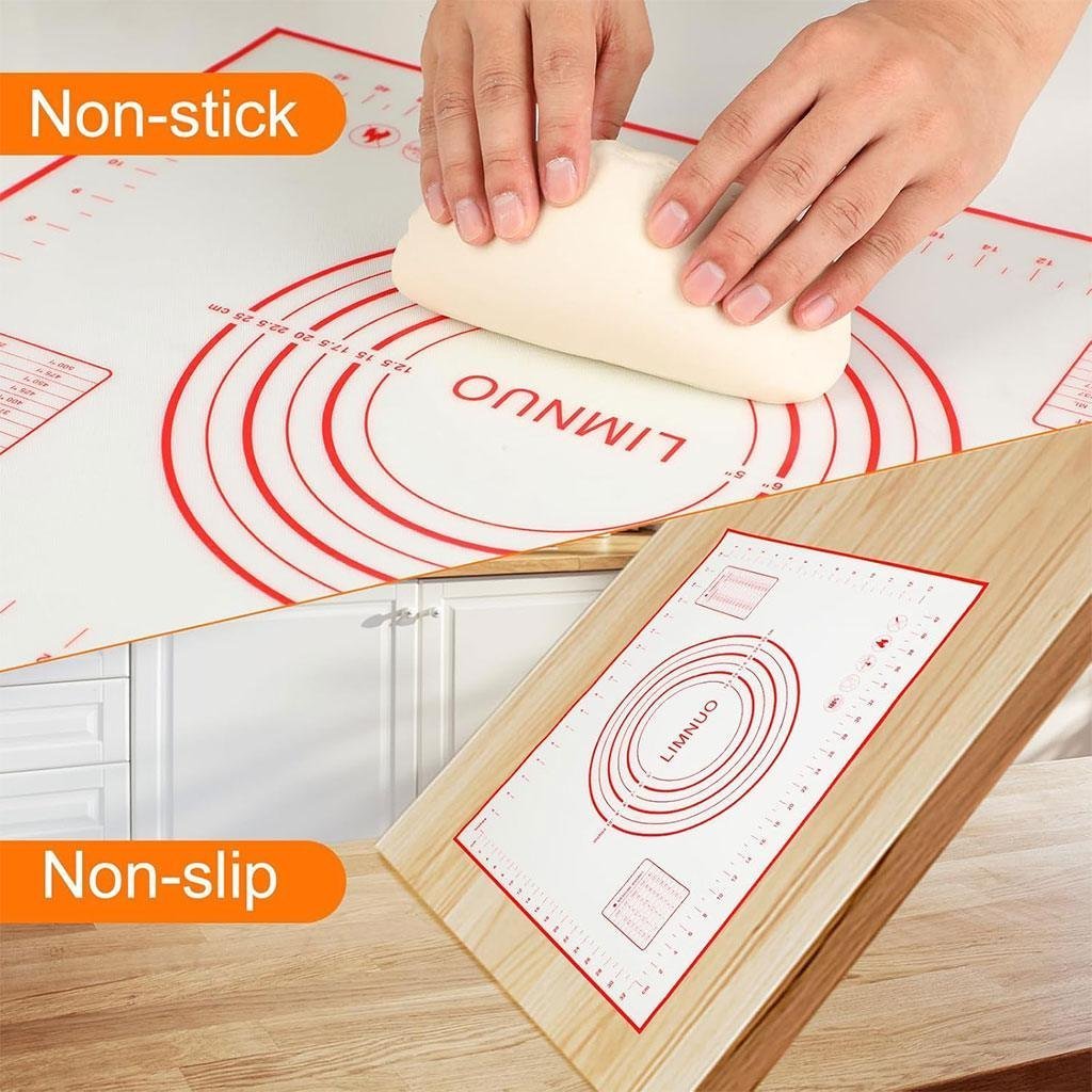 Tapis de pâtisserie en silicone avec graduations pour étaler la pâte – بساط تحضير الحلويات - الصورة 4