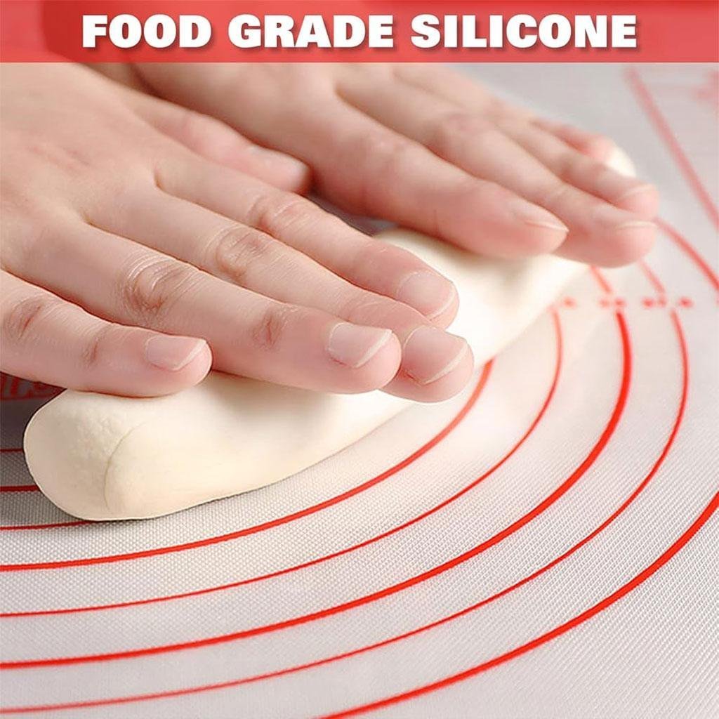 Tapis de pâtisserie en silicone avec graduations pour étaler la pâte – بساط تحضير الحلويات - الصورة 6