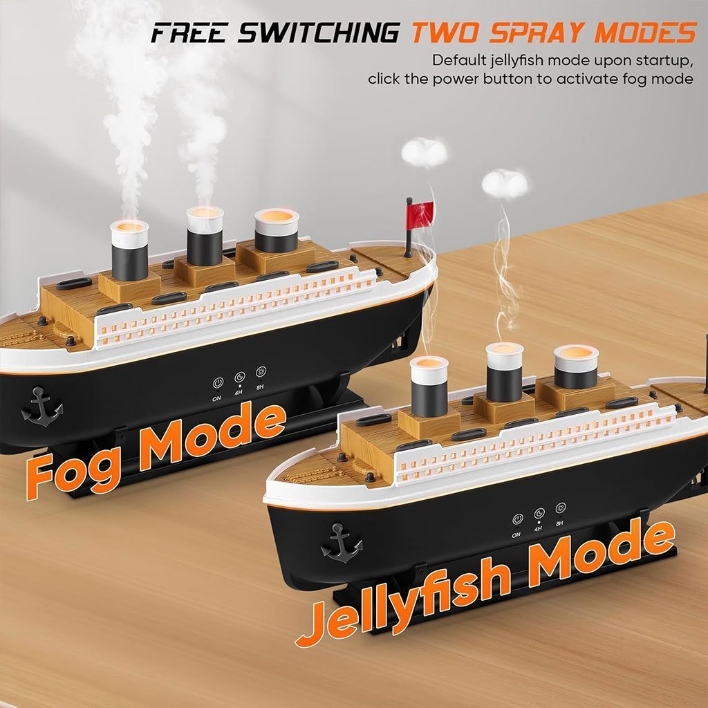 Bateau Jellyfish Diffuseur d’huiles essentielles 250ml avec télécommande – معطر جو على شكل باخرة - الصورة 4