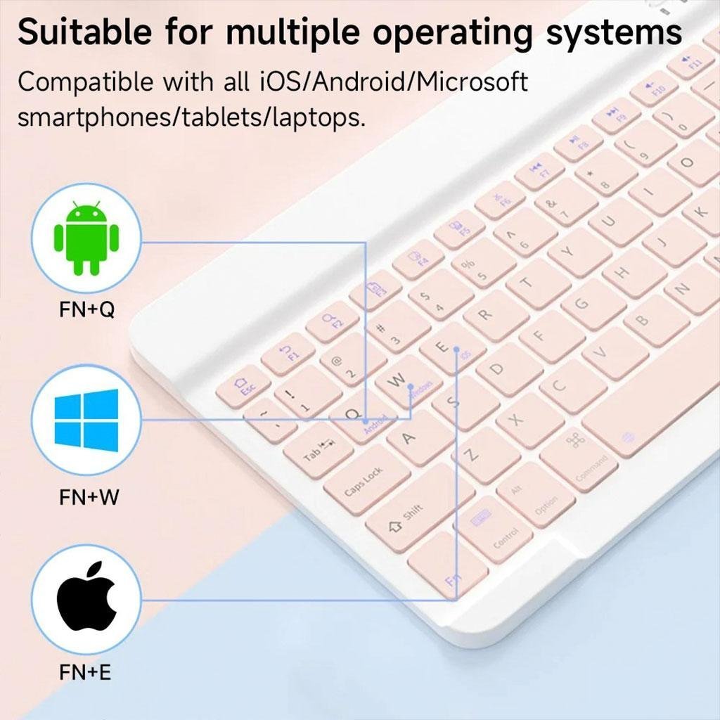 Combo clavier et souris avec support de téléphone compatible ( windows + ios + android ) - الصورة 4
