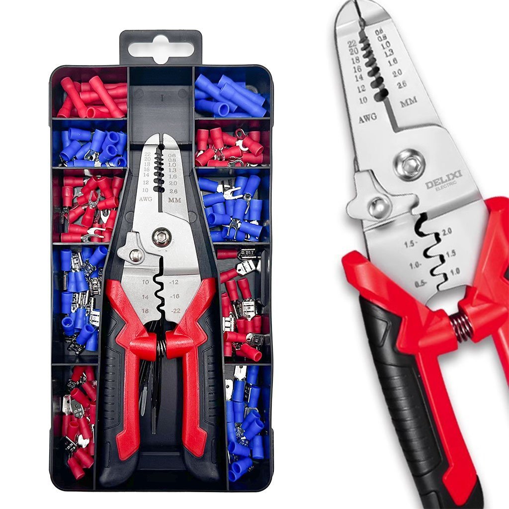 Coffret de sertissage 3en1 avec cosses 22-10 AWG – 170 pièces pour l’électricien - الصورة 4
