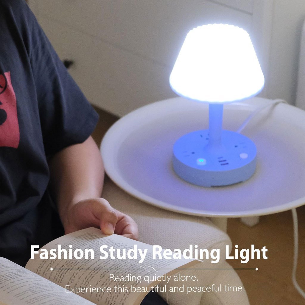 Lampe de table avec port USB à intensité variable 3 couleurs – مصباح ومقبس طاقة - الصورة 5