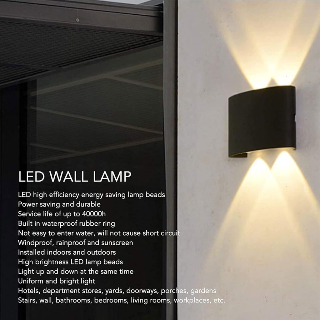Applique Murale LED 4W D’Éclairage Extérieur 2 Lampes en PP - الصورة 4