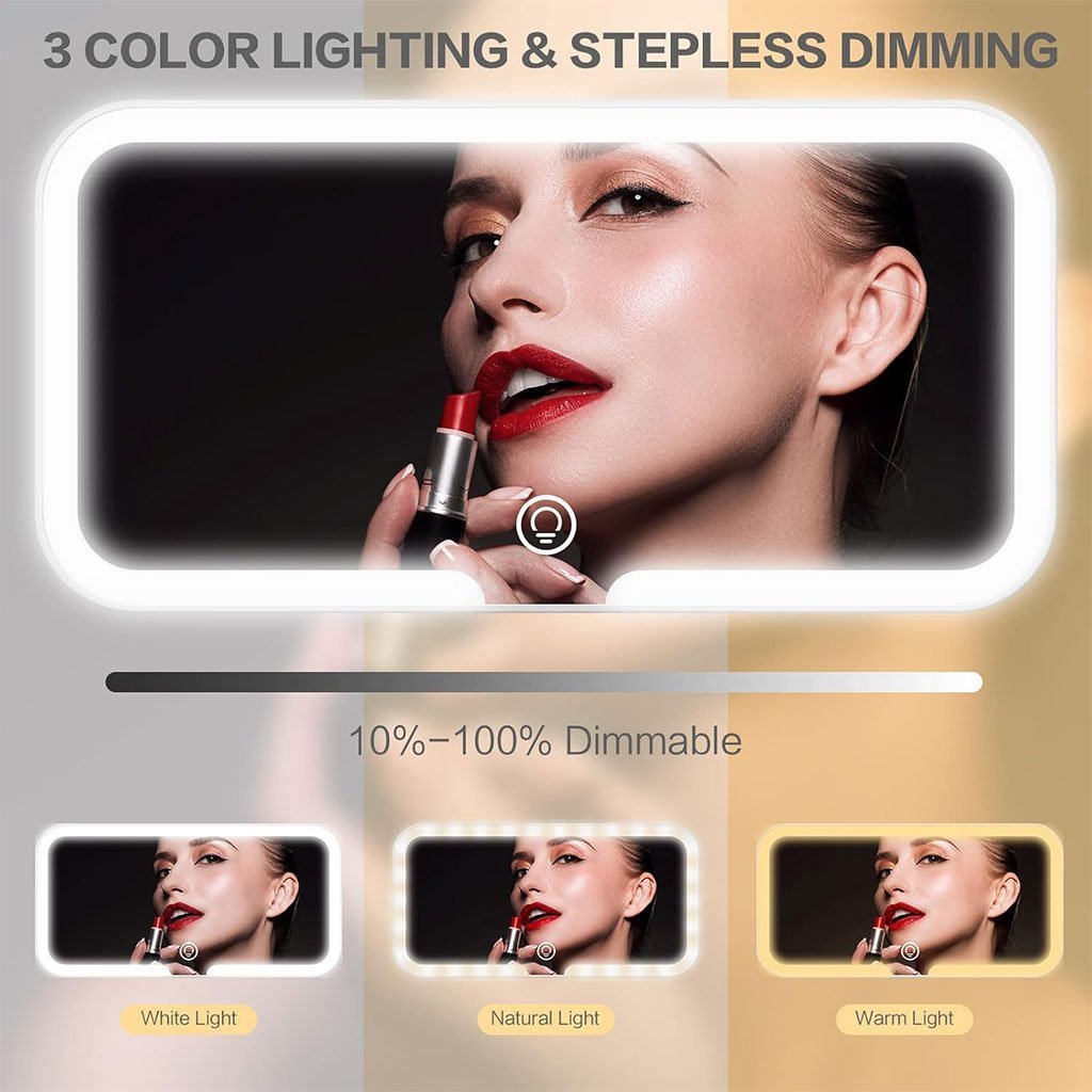 Miroir de Pare-Soleil de Voiture à 3 Températures de Couleur – مرآة تجميل في السيارة - الصورة 6