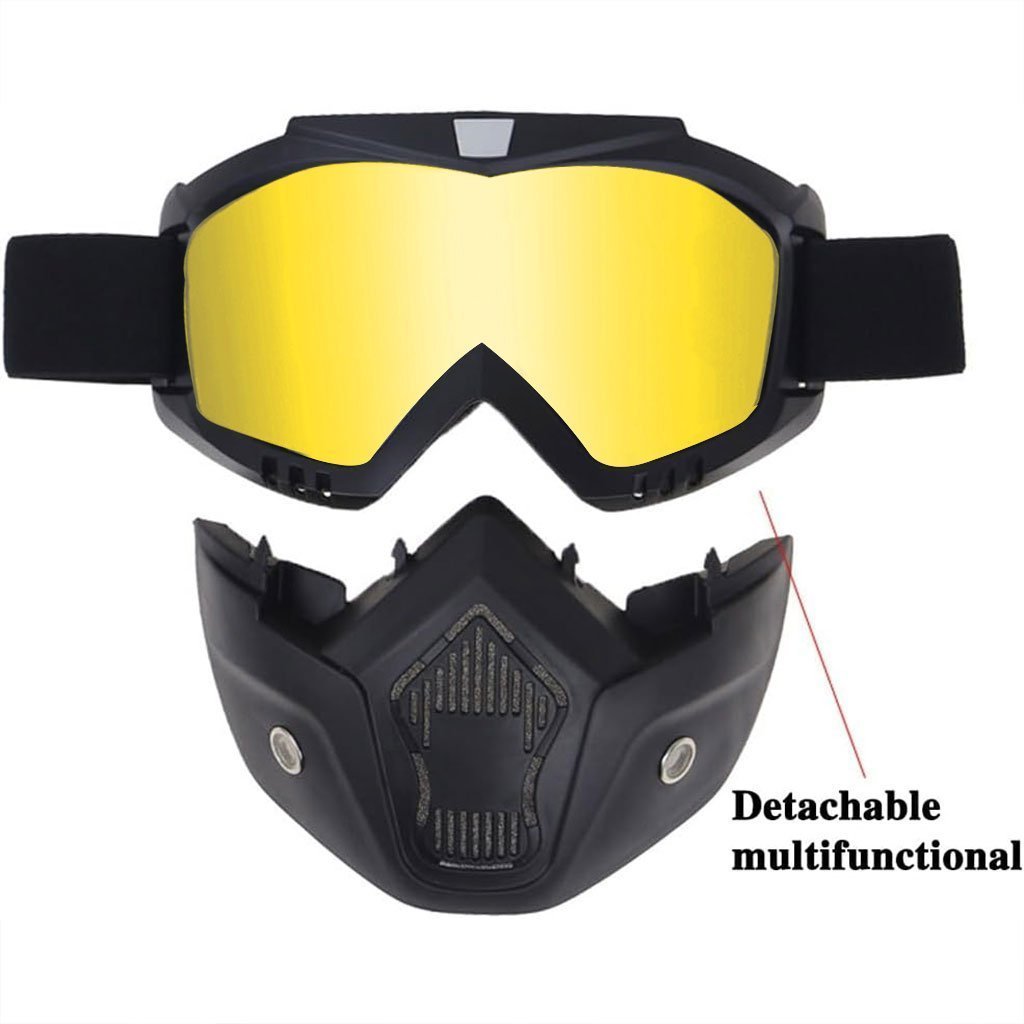 Casque Moto avec Lunettes Amovibles Coloré Anti-Bouée - الصورة 5