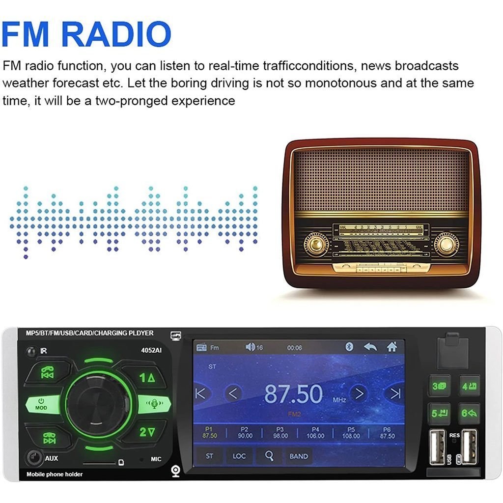 Autoradio MP5 4.1 Pouces FM Radio Ecran HD NO4053AI – مشغل راديو السيارات - الصورة 5