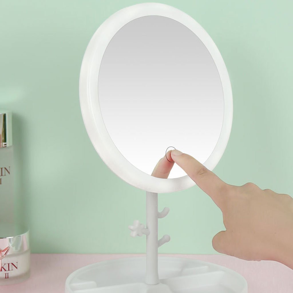 Miroir cosmétique avec lumière LED en forme Rond Rechargeable - الصورة 3