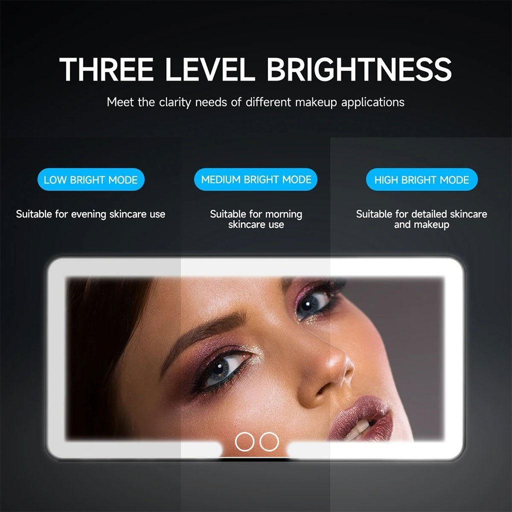 Miroir de courtoisie rechargeable double buttons avec 3 modes d’éclairage – مرآة مكياج مضيئة للسيارات - الصورة 5