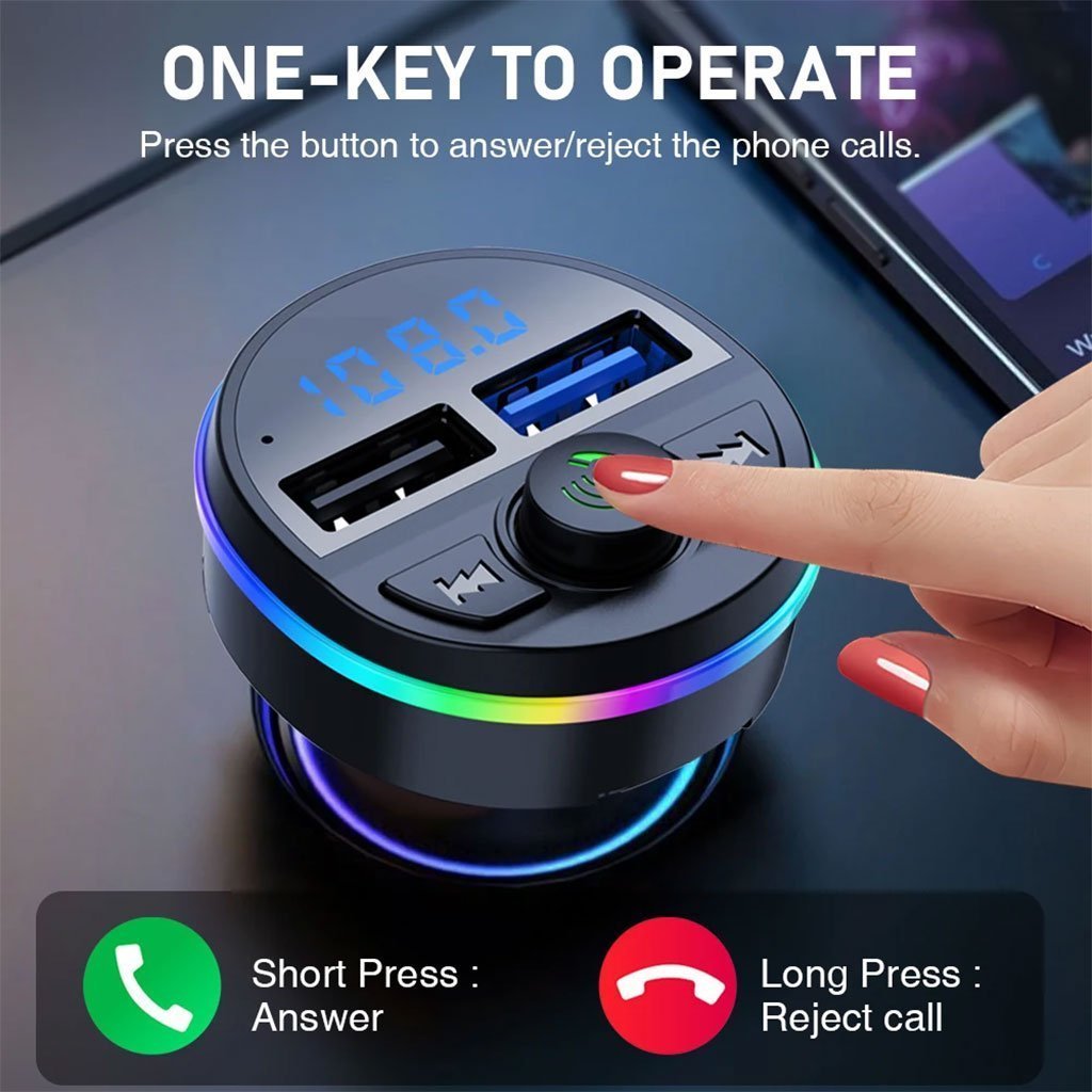 Transmetteur Bluetooth pour voiture, voiture Mp3 Player Radio Aux Adapter Lecteur de Musique - الصورة 6