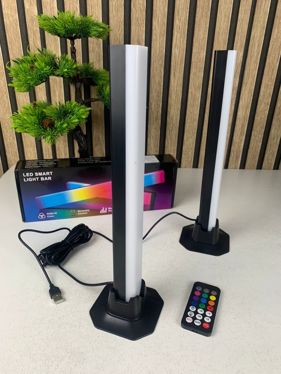Desktop RGB Background Wall Atmosphere Lighting Bar 2pcs – اعمدة إضاءة لخلفية المكتب - الصورة 2