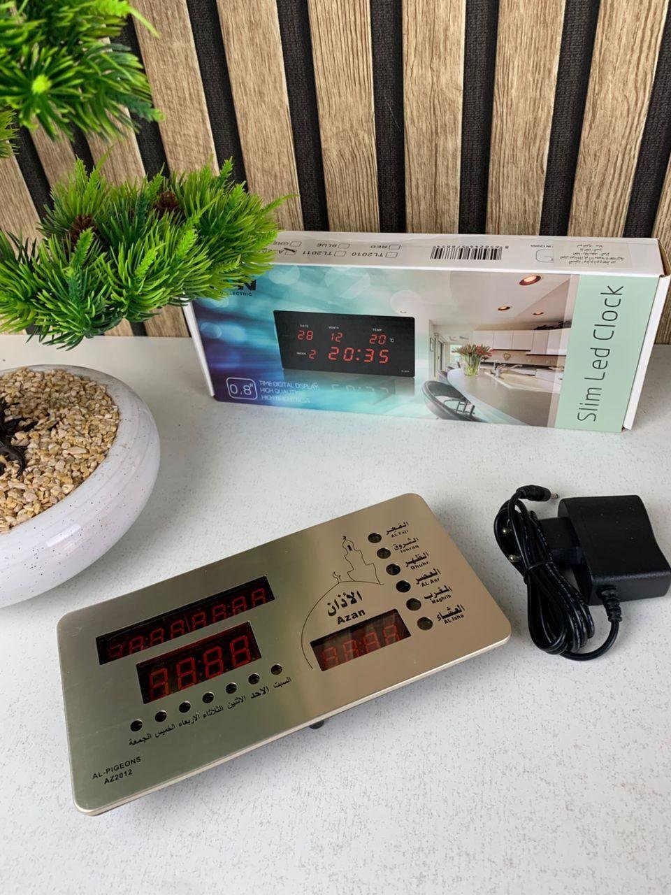Horloge Islamic Digitale LED avec Heures de Prière AZ2012 – ساعة رقمية إلكترونية لمواقيت الصلاة - الصورة 2