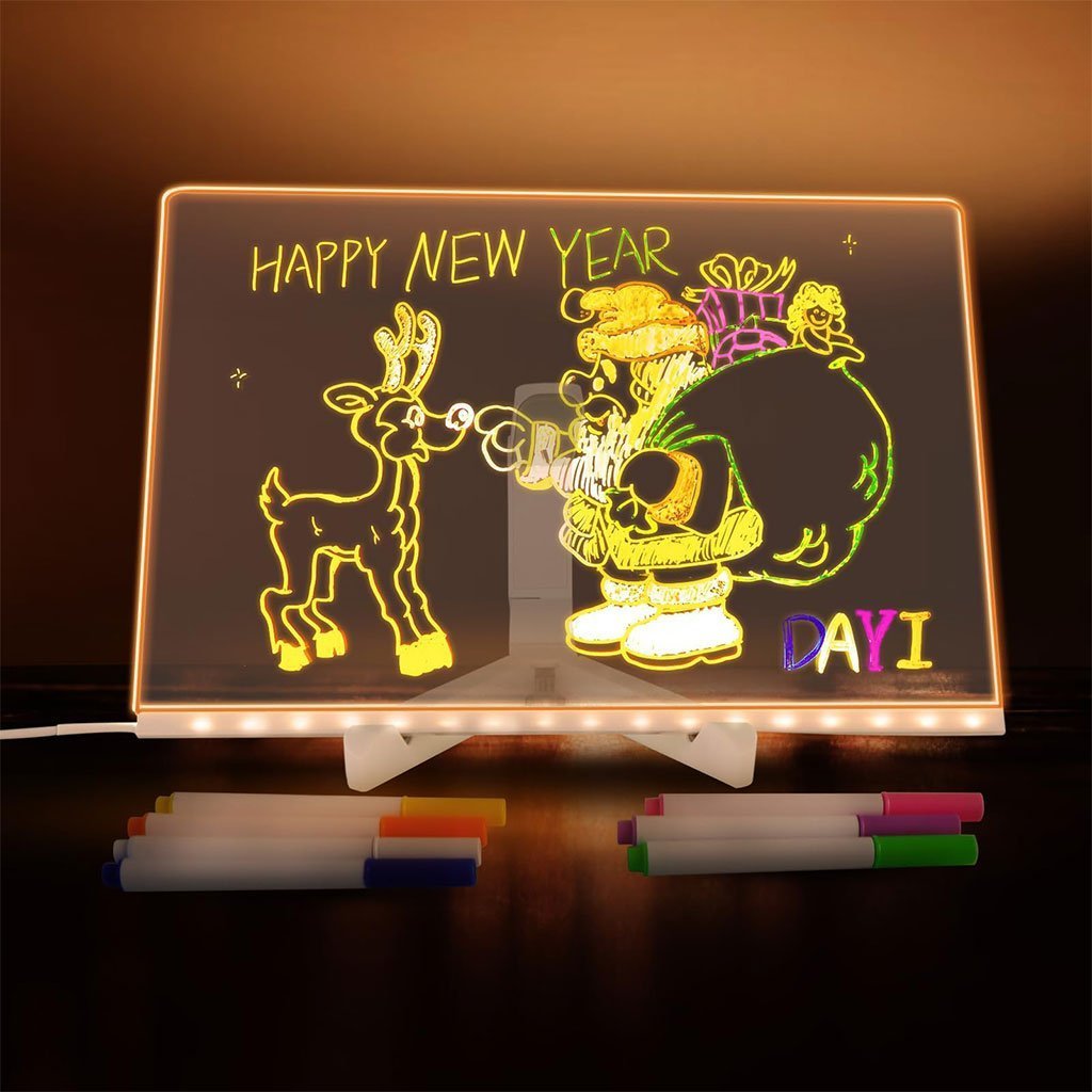 Tableau à Dessin LED coloré avec 4 stylos 30x20cm – لوحة مضيئة للرسم والتلوين - الصورة 4