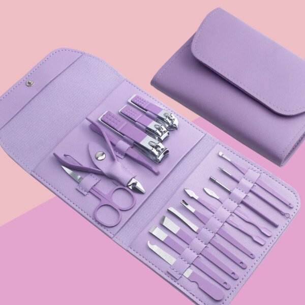Kit coupe-ongles professionnel 16en1 en acier inoxydable – طقم العناية بالأظافر - الصورة 4