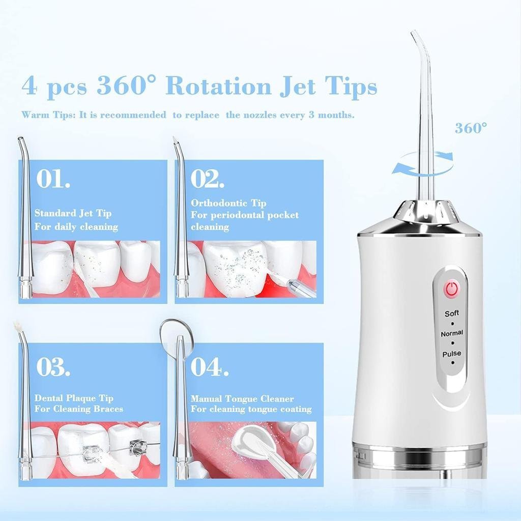 Hydropulseur dentaire électrique sans fil Rechargeable par USB – جهاز تنظيف الأسنان - الصورة 8