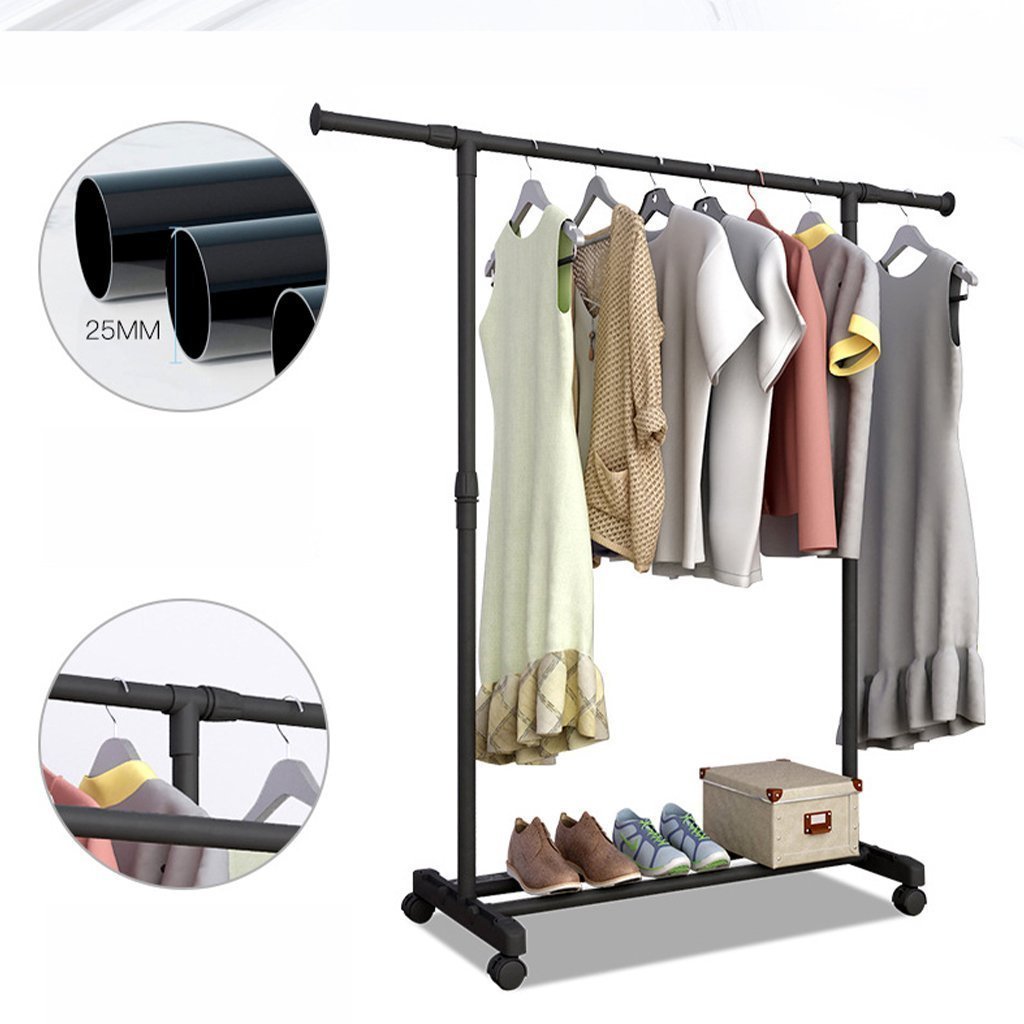 Penderie Mobile Double Barres Extensible Hauteur réglable avec 4 Roulettes V6 - الصورة 3
