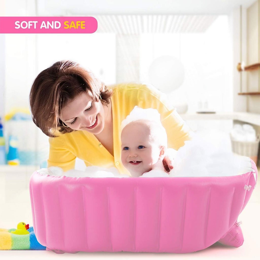 Baignoire gonflable pour bébé antidérapante avec poche latéral – حوض الاستحمام قابل للنفخ للأطفال - الصورة 5
