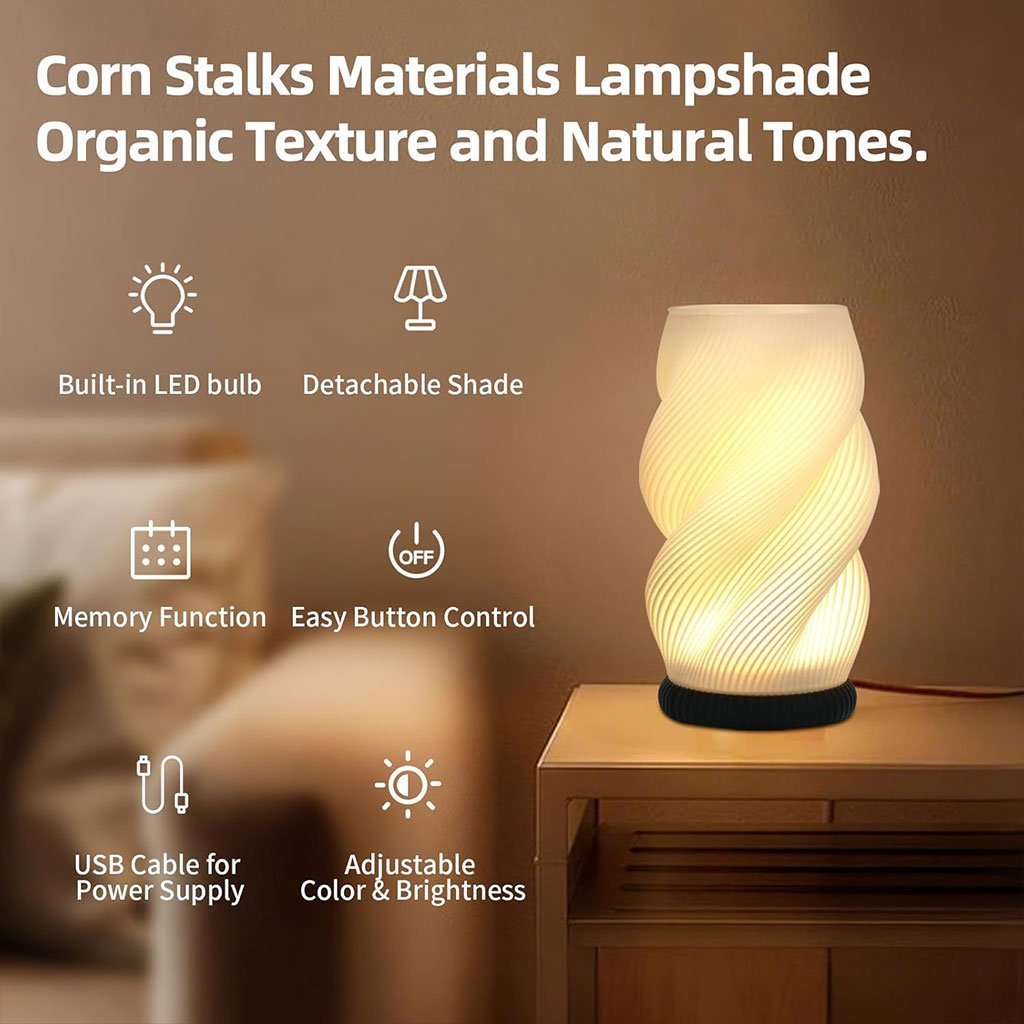 Lampe de chevet et vase lumineux avec 3 couleurs et 9 niveaux de luminosité réglables – مصباح ديكور داخلي - الصورة 2