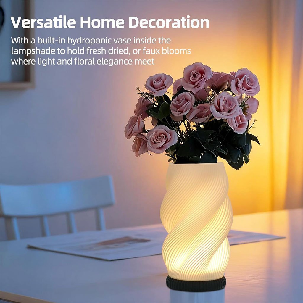 Lampe de chevet et vase lumineux avec 3 couleurs et 9 niveaux de luminosité réglables – مصباح ديكور داخلي - الصورة 3
