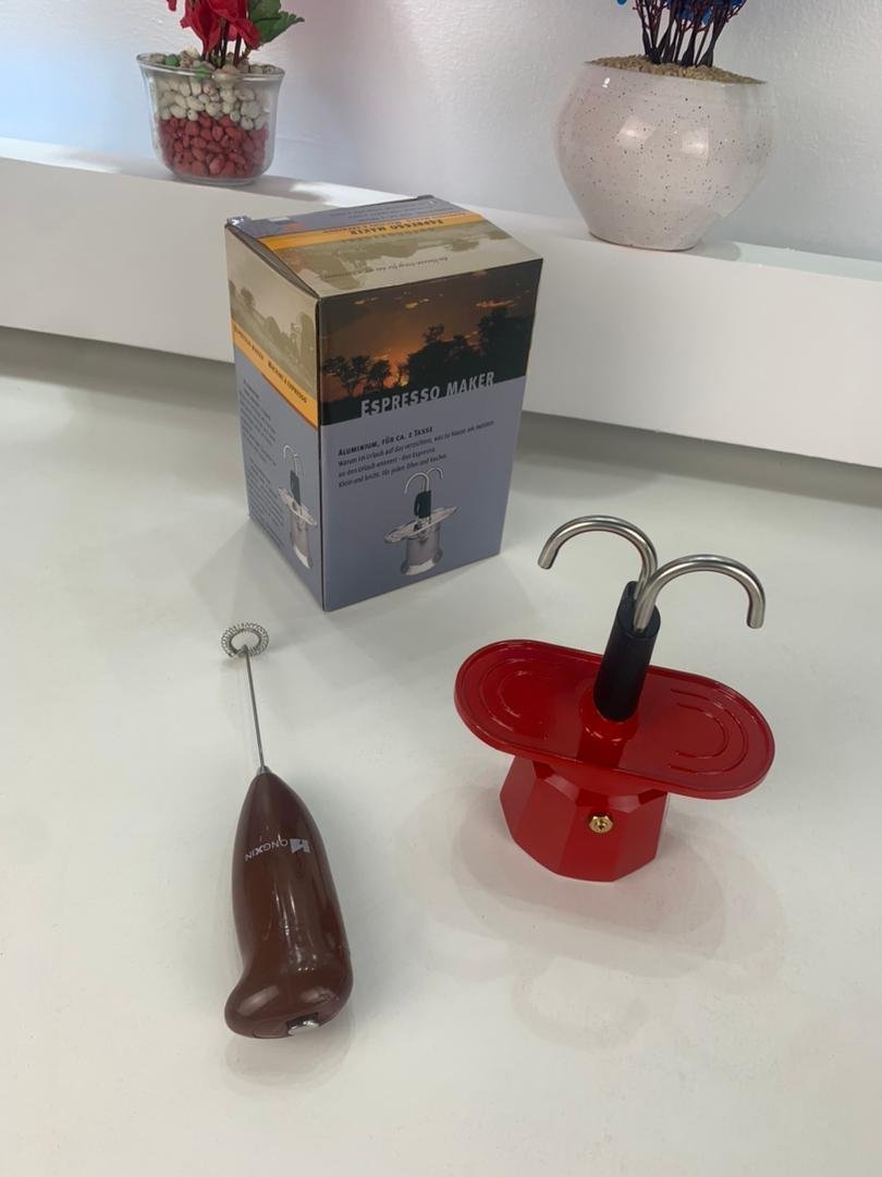 Cafetière 2 Tasses avec 2 Fontaines + Mousseur Électrique à Café – ماكينة تحضير القهوة 2 أكواب مع نافورتين + خلاط كهربائي للقهوة - الصورة 3