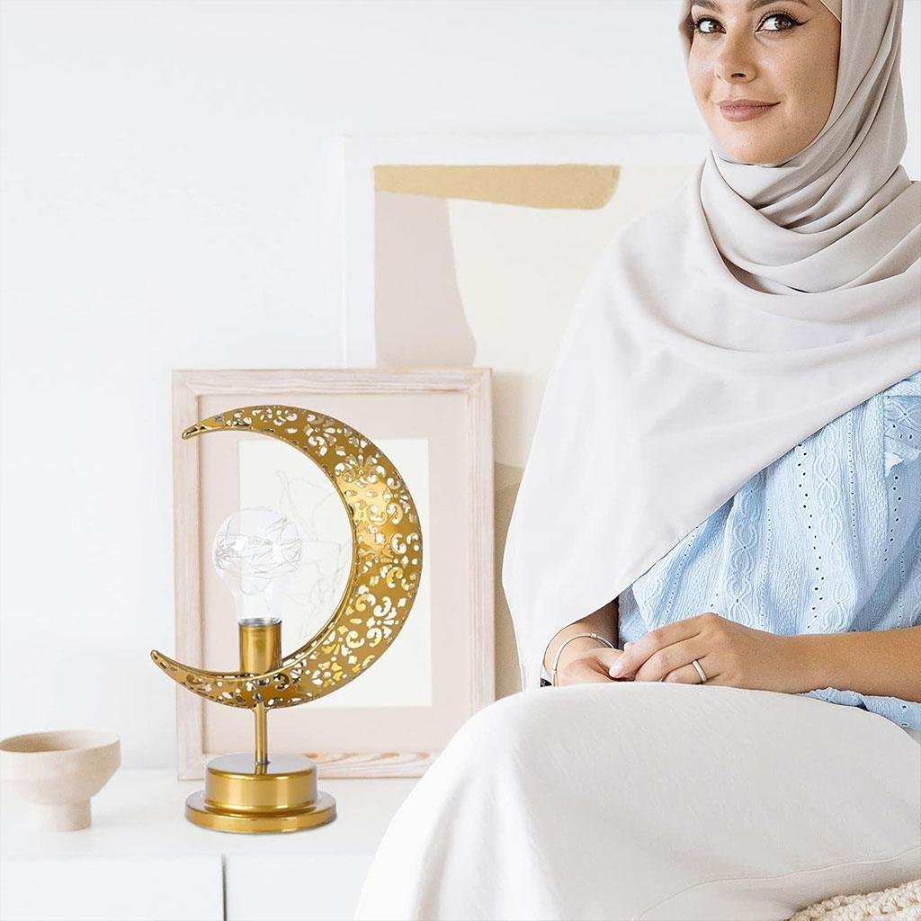 Lampe de table LED en forme de lune décoration Ramadan – مصباح ديكور رمضان - الصورة 5