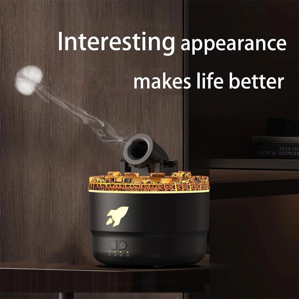 Humidificateur d’arôme à canon avec lumières LED colorées – معطر جو يضفي ديكور رائع في منزلك - الصورة 6