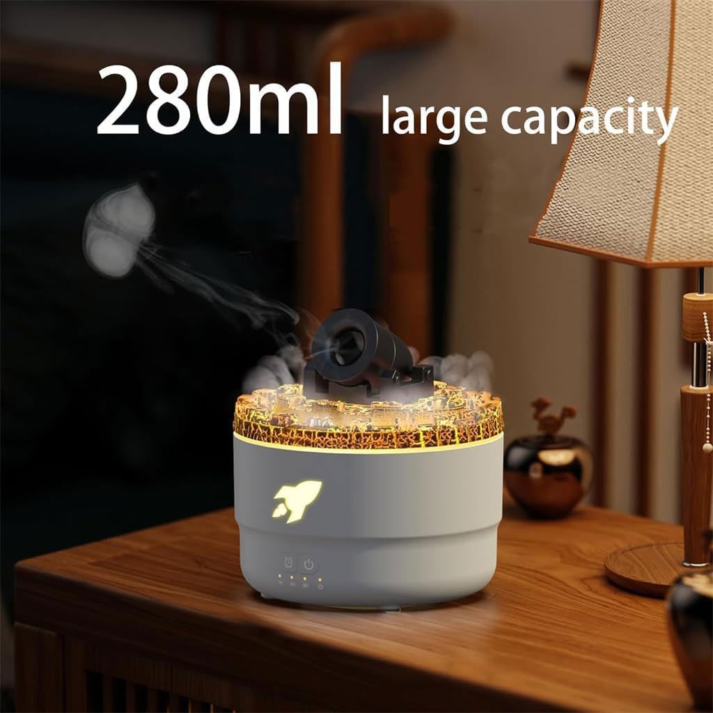 Humidificateur d’arôme à canon avec lumières LED colorées – معطر جو يضفي ديكور رائع في منزلك - الصورة 5