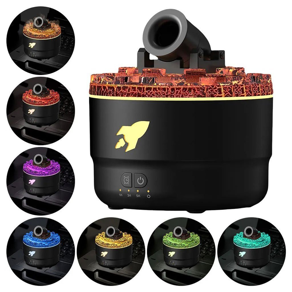 Humidificateur d’arôme à canon avec lumières LED colorées – معطر جو يضفي ديكور رائع في منزلك - الصورة 8