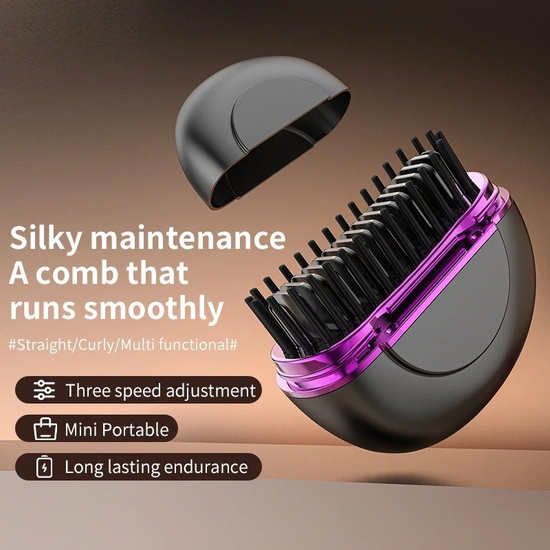 Mini Brosse à lisser électrique sans fil avec 3 réglages de chaleur – مشط حراري حجم صغير ومحمول - الصورة 5