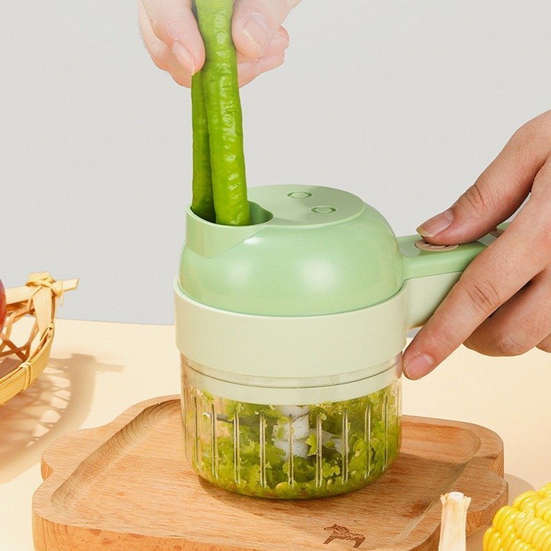 Set de coupe-légumes électrique portable 4 en 1 Chargement USB - الصورة 3