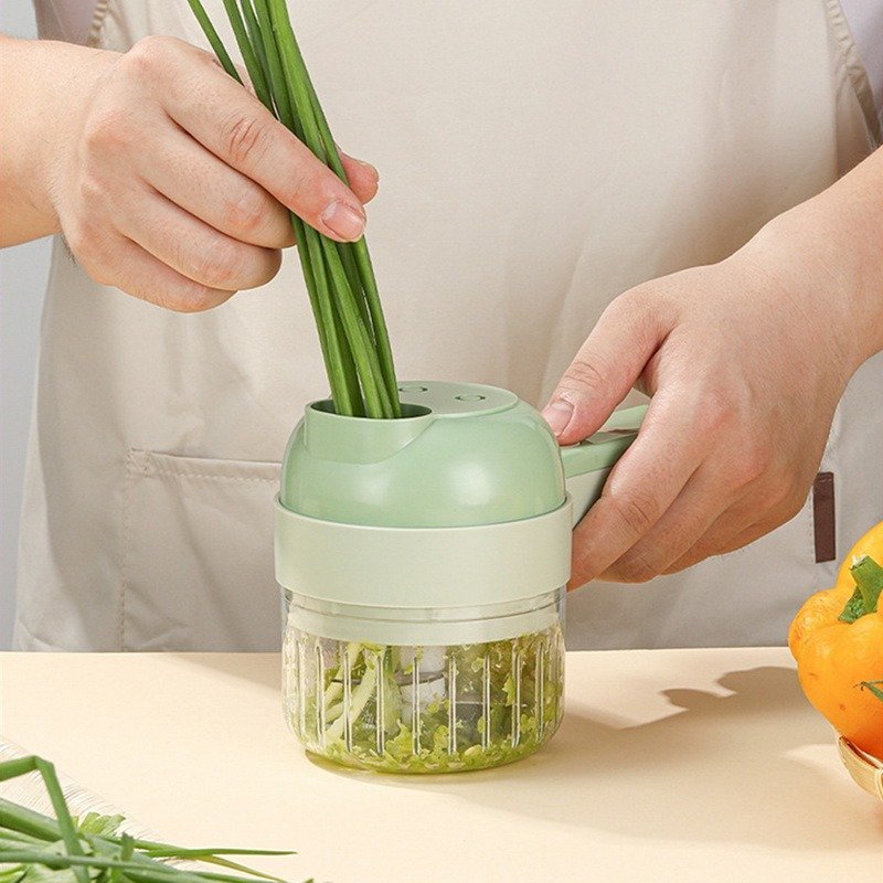 Set de coupe-légumes électrique portable 4 en 1 Chargement USB - الصورة 4