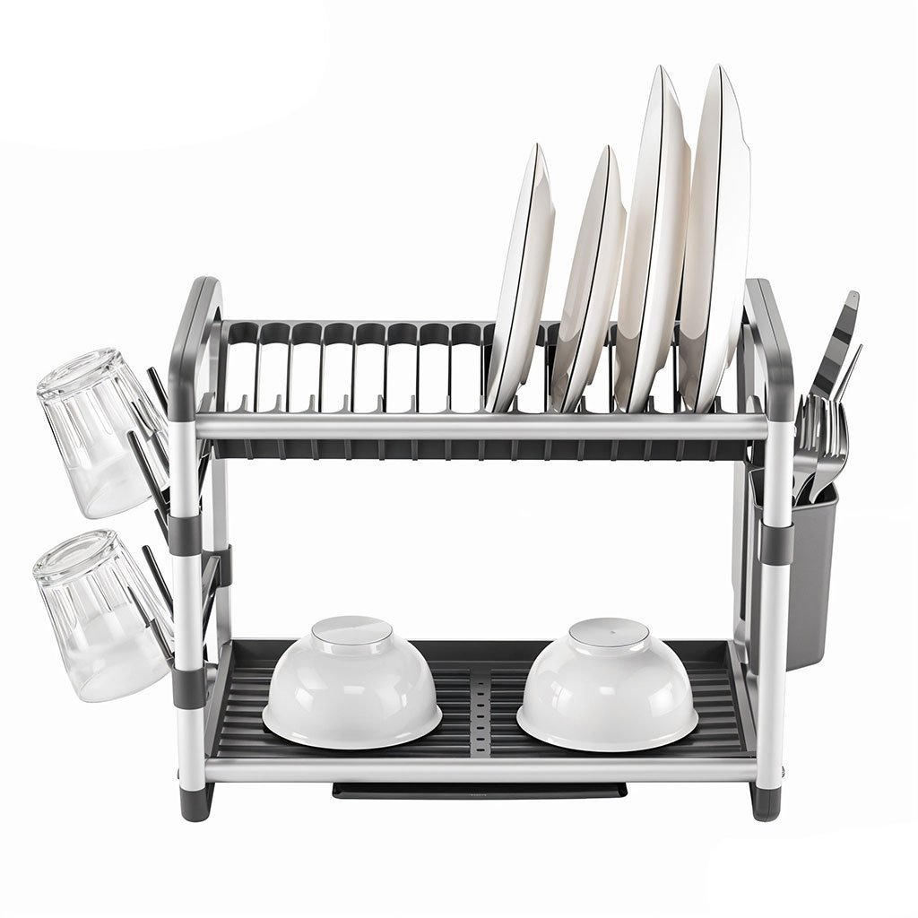 Egouttoir à Vaisselle en Aluminium de Haute Qualité 2 étages SX-842 – منظم أواني الغسيل - الصورة 5