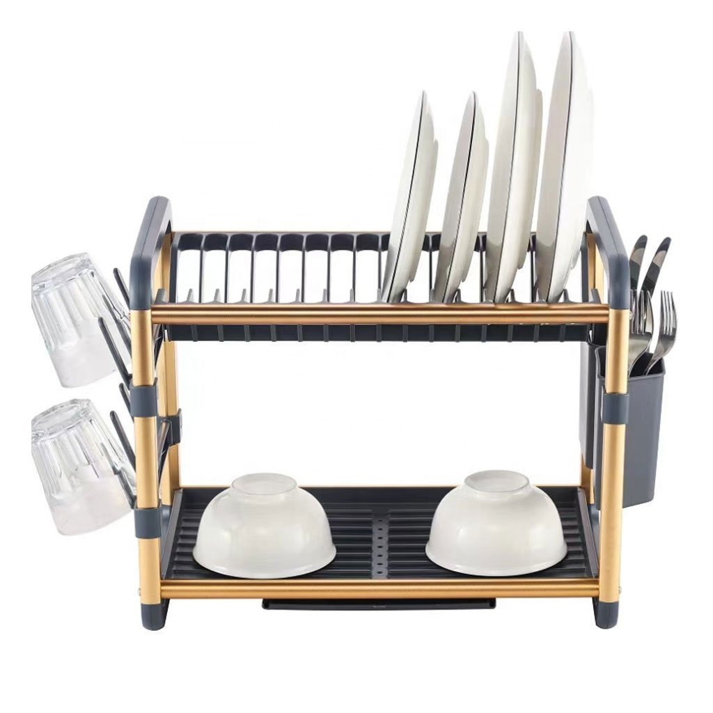 Egouttoir à Vaisselle en Aluminium de Haute Qualité 2 étages SX-842 – منظم أواني الغسيل - الصورة 6
