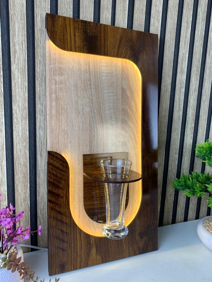 Panneau Mural Décoratif avec Éclairage LED Design Moderne en Bois V2 - الصورة 2