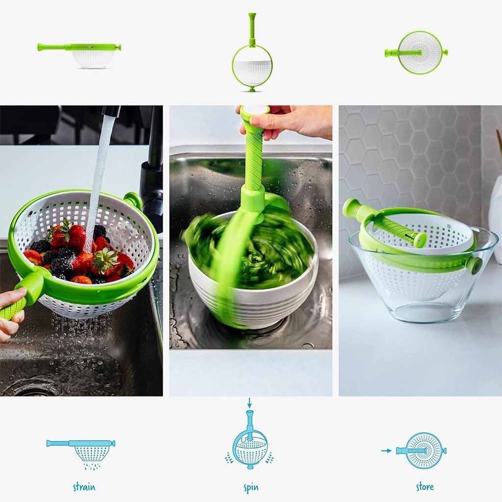 Panier D’égouttage Rotatif pour Fruits et Légumes Facile et Rapide – سلة غسل الخضار - الصورة 6