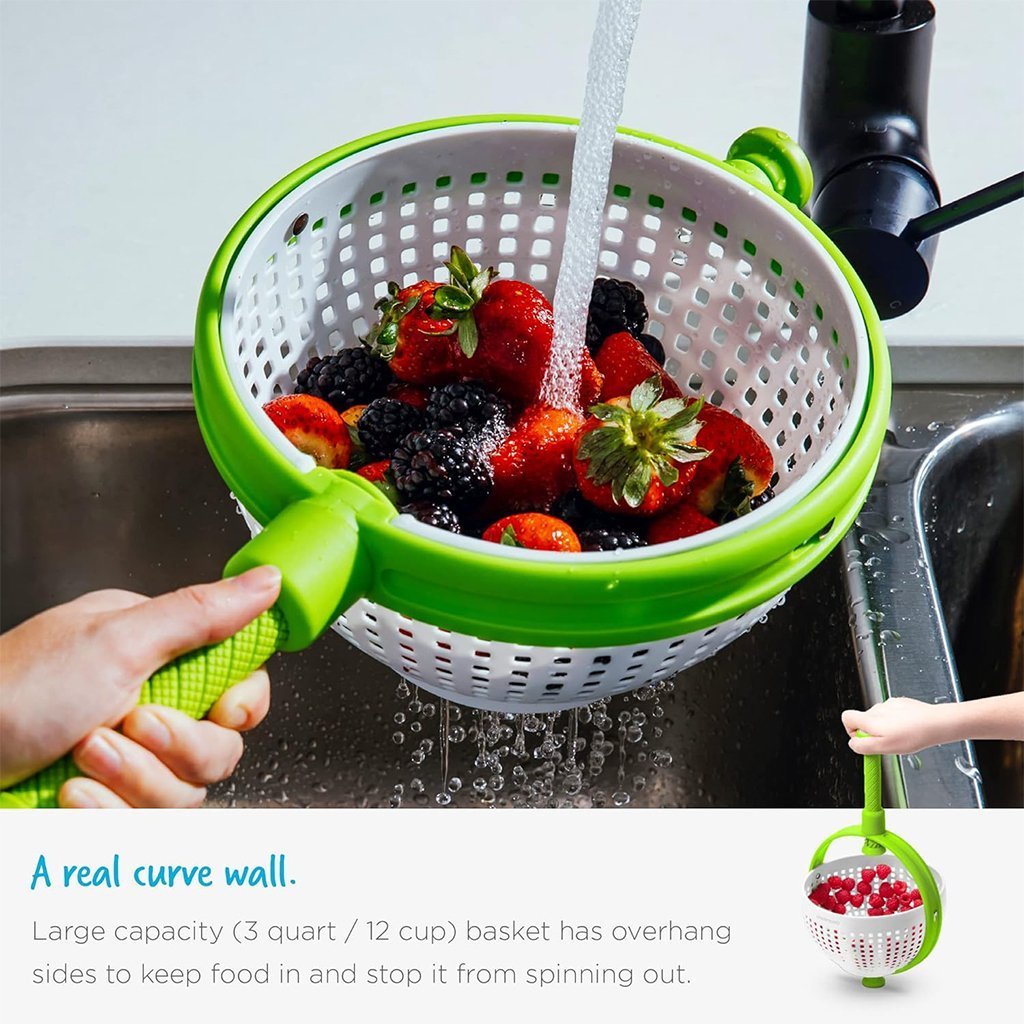 Panier D’égouttage Rotatif pour Fruits et Légumes Facile et Rapide – سلة غسل الخضار - الصورة 4
