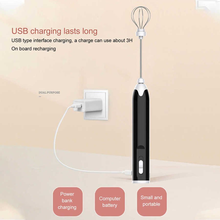 Milk shake et batteur à oeufs électrique USB Rechargeable - الصورة 3