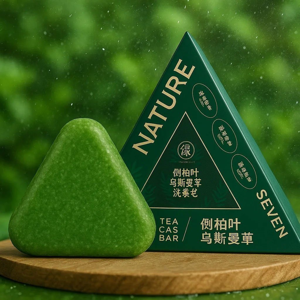 Seven Green shampoing solide à mousse dense pour des cheveux brillants et forts – الصابون الصيني الأخضر - الصورة 4