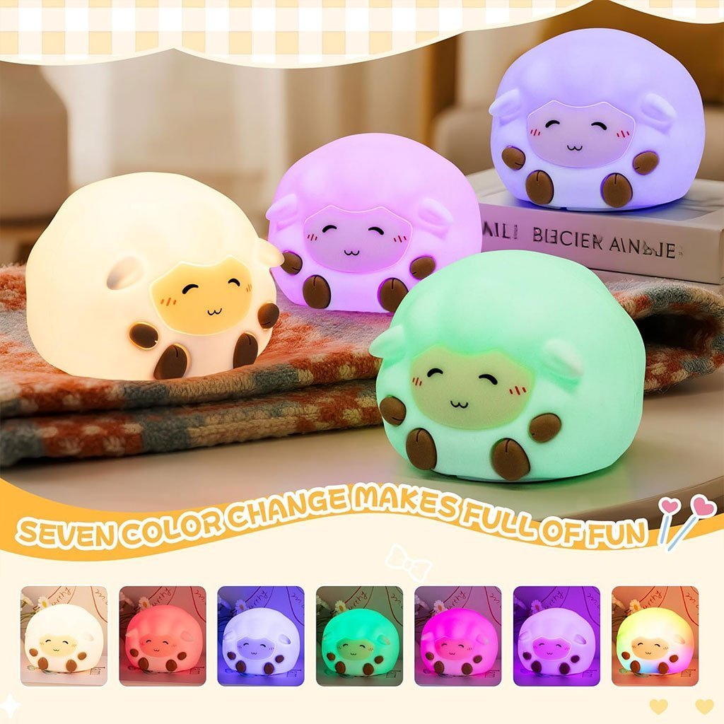 Veilleuse Mouton pour Enfants Lampe LED souple et rechargeable – مصباح سيليكون لغرف الأطفال - الصورة 7