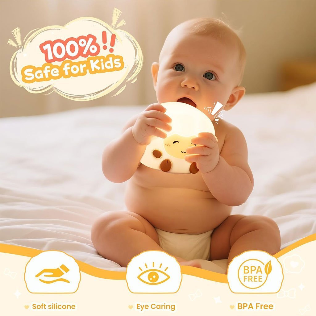 Veilleuse Mouton pour Enfants Lampe LED souple et rechargeable – مصباح سيليكون لغرف الأطفال - الصورة 6