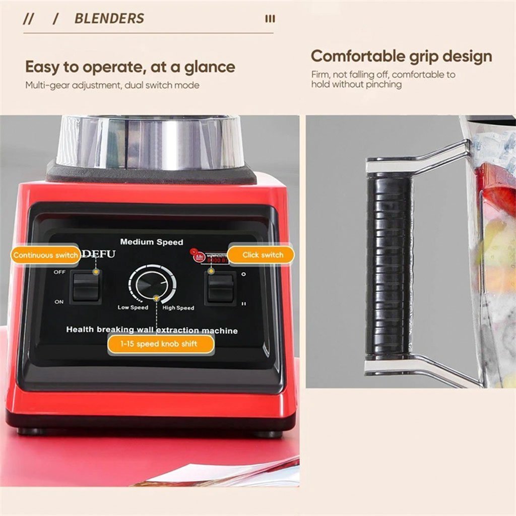 Soni Five Mixeur Blender Multifonction 3en1 Ultra Puissant 7500W avec 8 Lames en Acier Inoxydable - الصورة 4