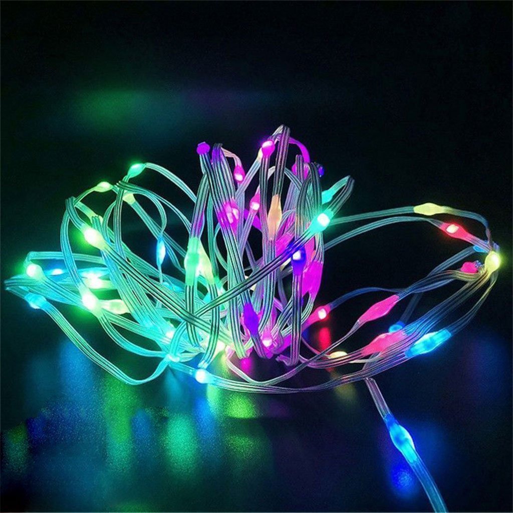 Guirlande lumineuse d'extérieur 100 LED multicolore 10 m RGB synchronisation de musique - الصورة 2