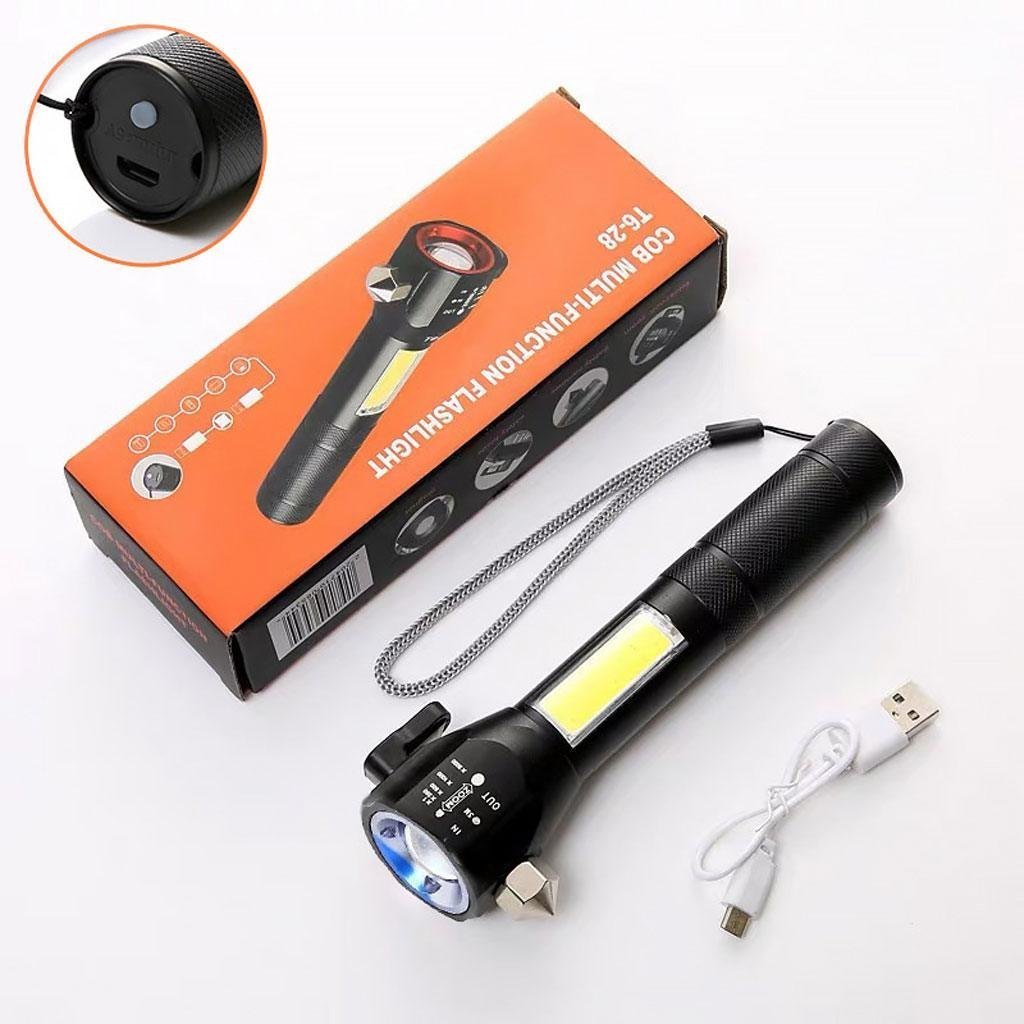 Lampe de poche rechargeable à LED avec brise vitre intégré - 300 Lumens - الصورة 2